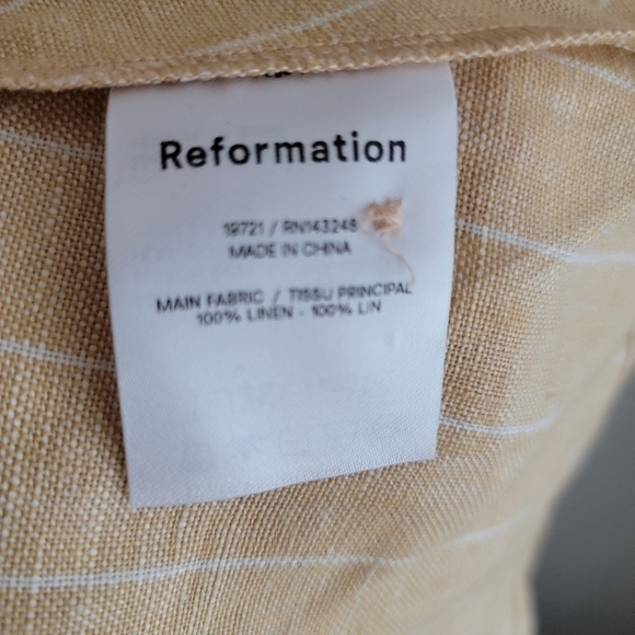 Reformation Barrington Linen Dress in Paz Stripe size 4 NWT - Picture 6 of 10